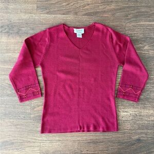 Clio Petite Red Top with Embroidery Detail - PS - Pre-owned